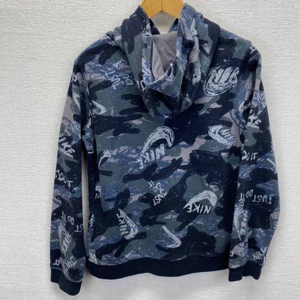 Nike Youth Boys XL Fleece Pullover Hoodie Sweatshirt‎ Black Gray Camo